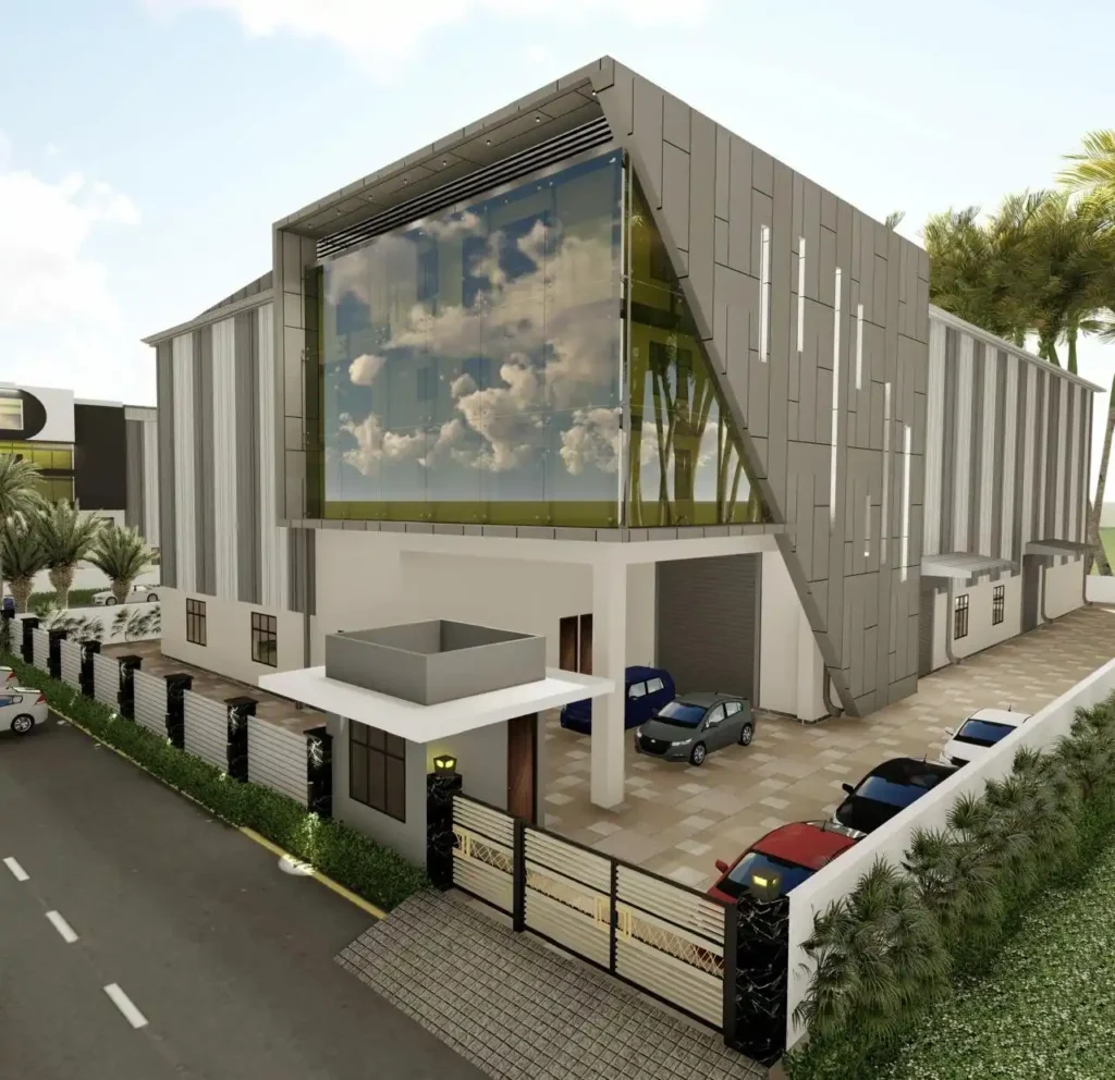 Modern, state-of-the-art agrochemical manufacturing facility, representing the infrastructure capacity to produce advanced pesticide formulation development at a commercial scale in India.