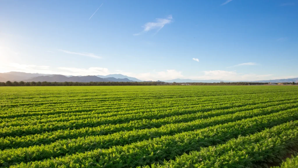 Comprehensive 2026 pest and disease management guide for Indian crops by Deep Soil Agrology Limited, featuring a scenic aerial view of lush green agricultural fields and a magnifying glass inspecting crops.