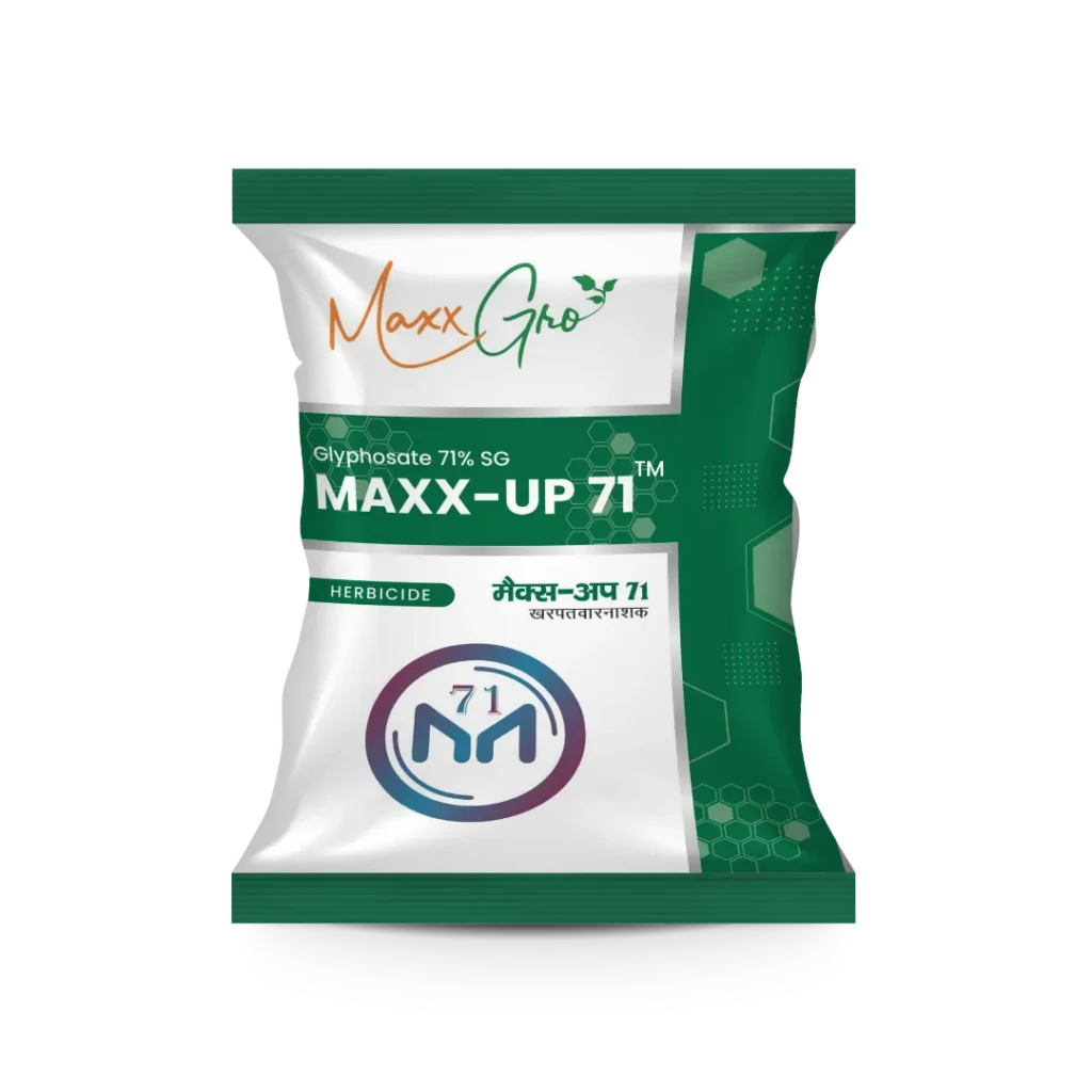 Maxx-up 71 Glyphosate 71% SG herbicide pouch pack by MaxxGro Agrology Limited