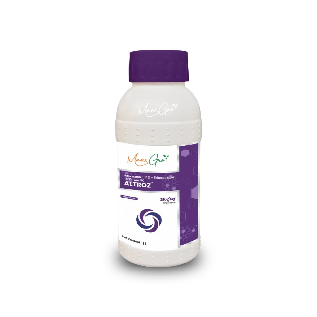 Altroz Azoxystrobin 11% + Tebuconazole 18.3% SC fungicide 1L bottle pack by MaxxGro Agrology Limited