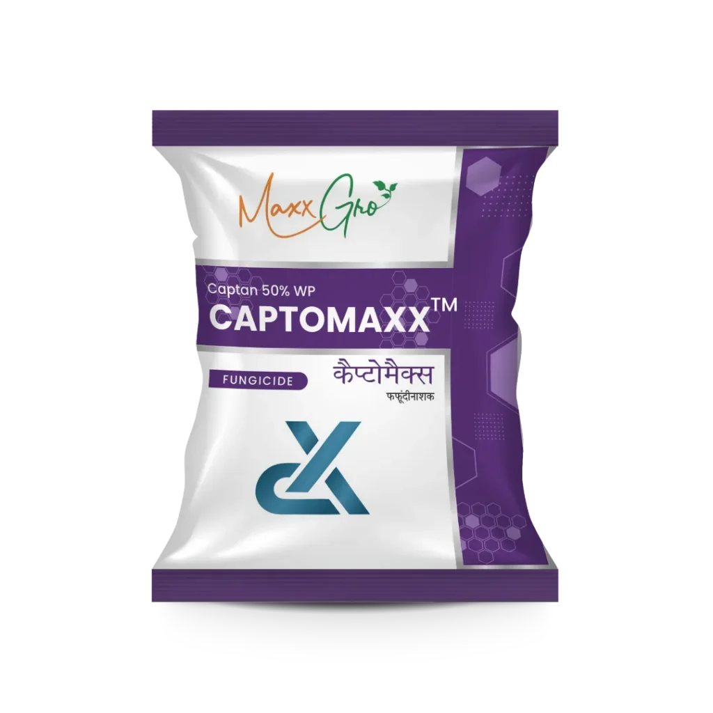 Captomaxx Captan 50% WP fungicide pouch pack by MaxxGro Agrology Limited