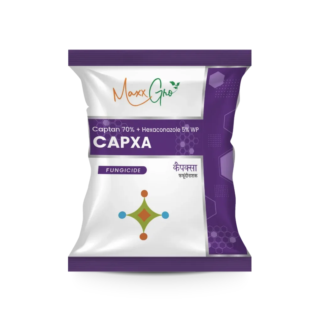 Capxa Captan 70% + Hexaconazole 5% WP fungicide pouch pack by MaxxGro Agrology Limited