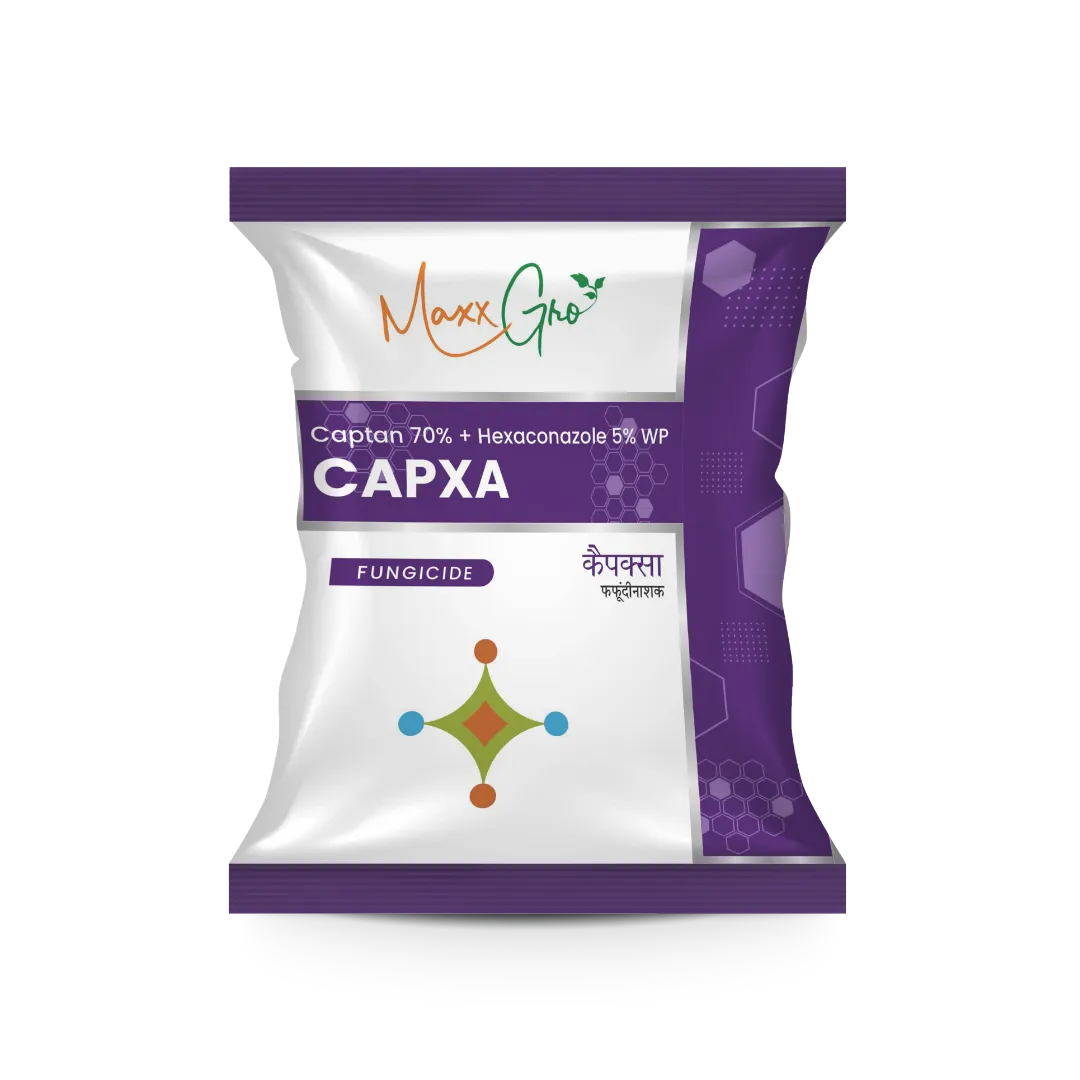 Capxa Captan 70% + Hexaconazole 5% WP fungicide pouch pack by MaxxGro Agrology Limited