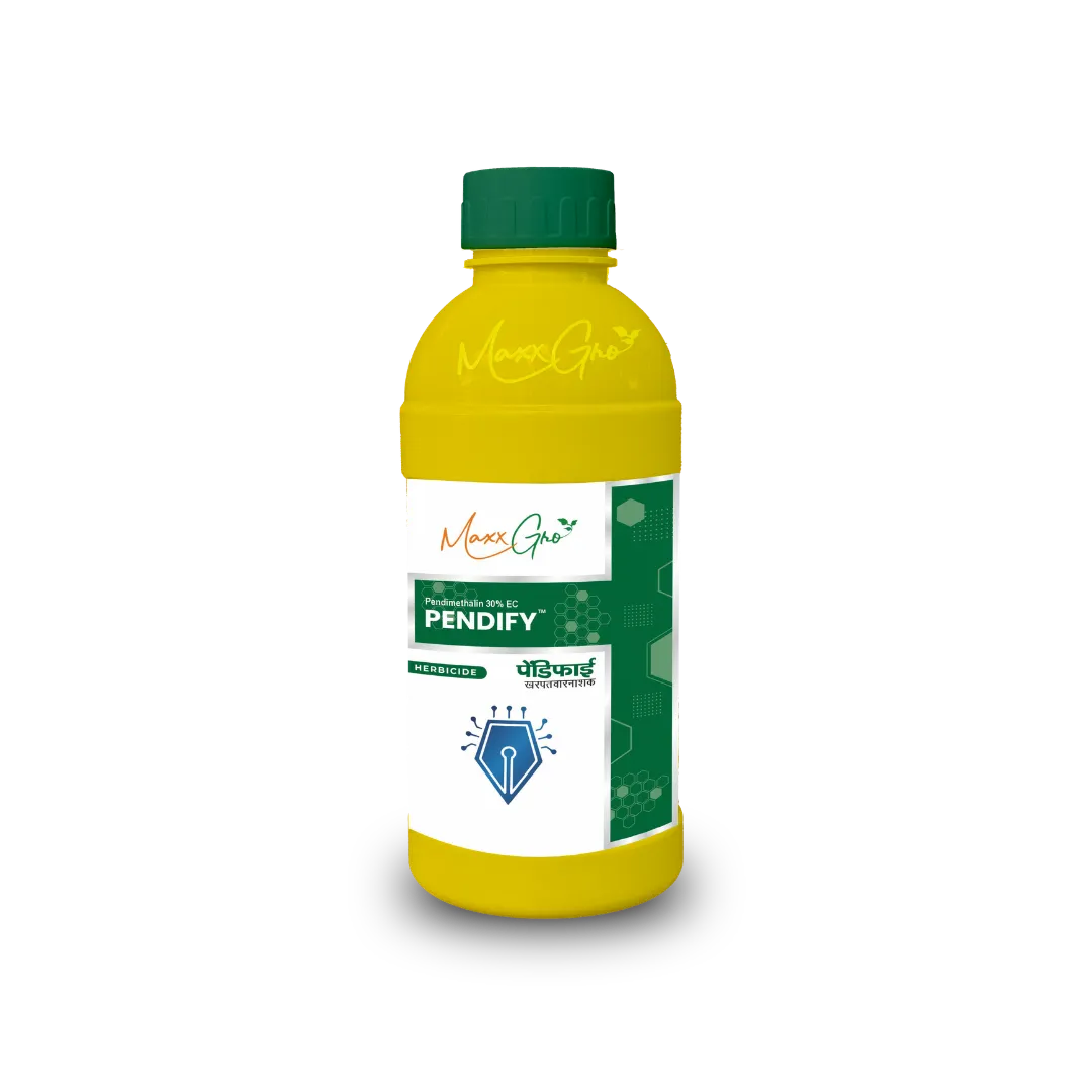Pendify Pendimethalin 30% EC herbicide bottle pack by MaxxGro Agrology Limited
