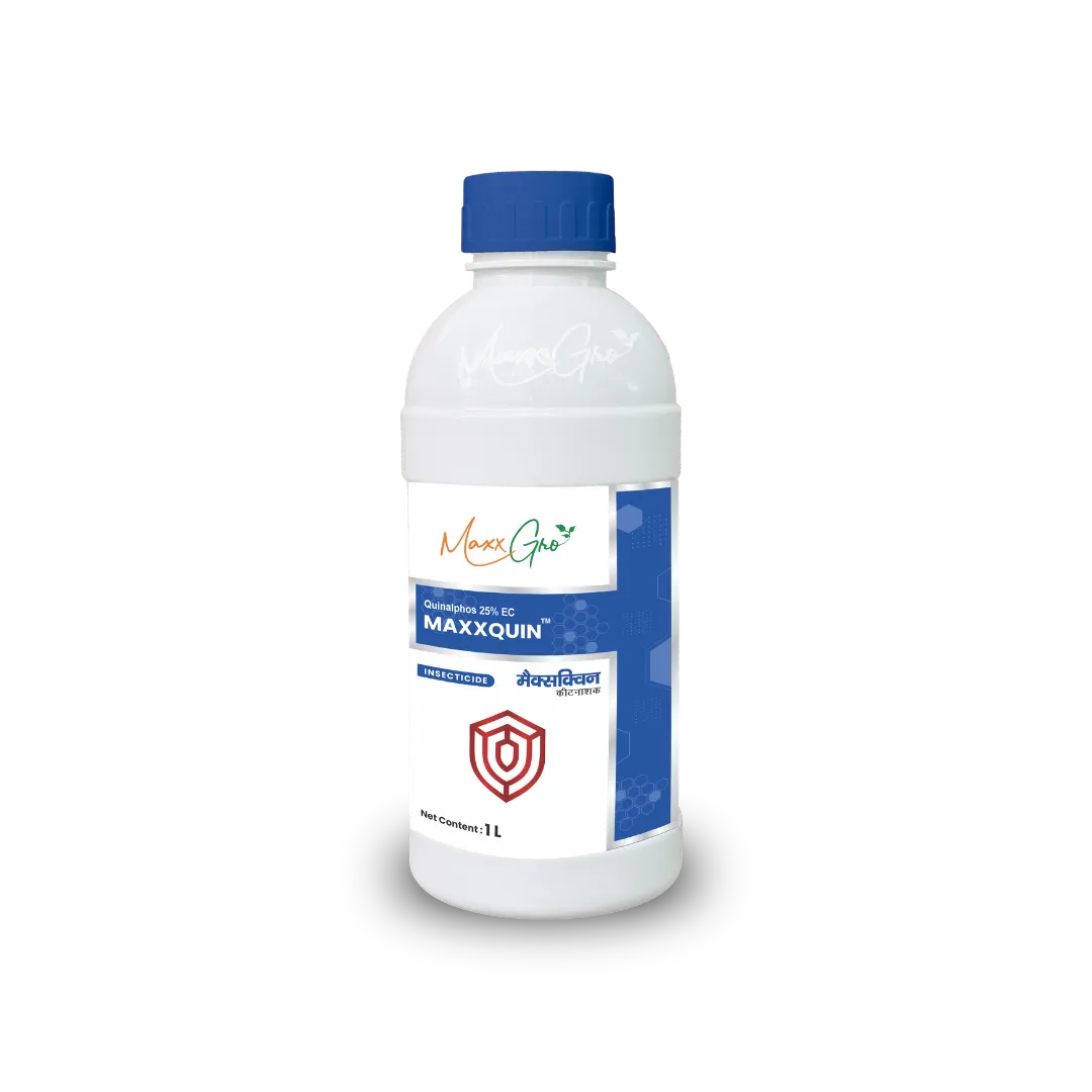 Maxxquin Quinalphos 25% EC insecticide 1L bottle pack by MaxxGro Agrology Limited