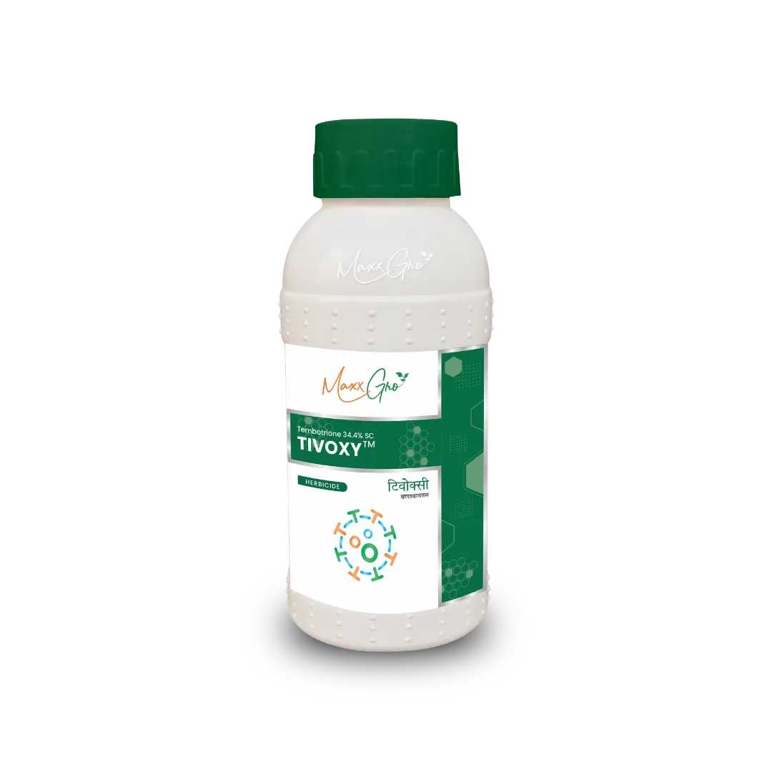 Tivoxy Tembotrione 34.4% SC herbicide bottle pack by MaxxGro Agrology Limited