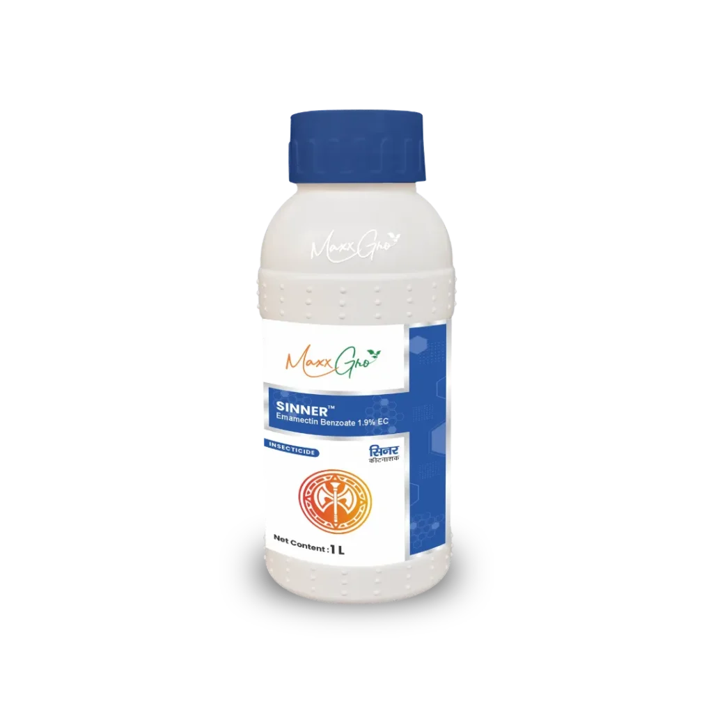 Sinner Emamectin Benzoate 1.9% EC insecticide bottle pack by MaxxGro Agrology Limited
