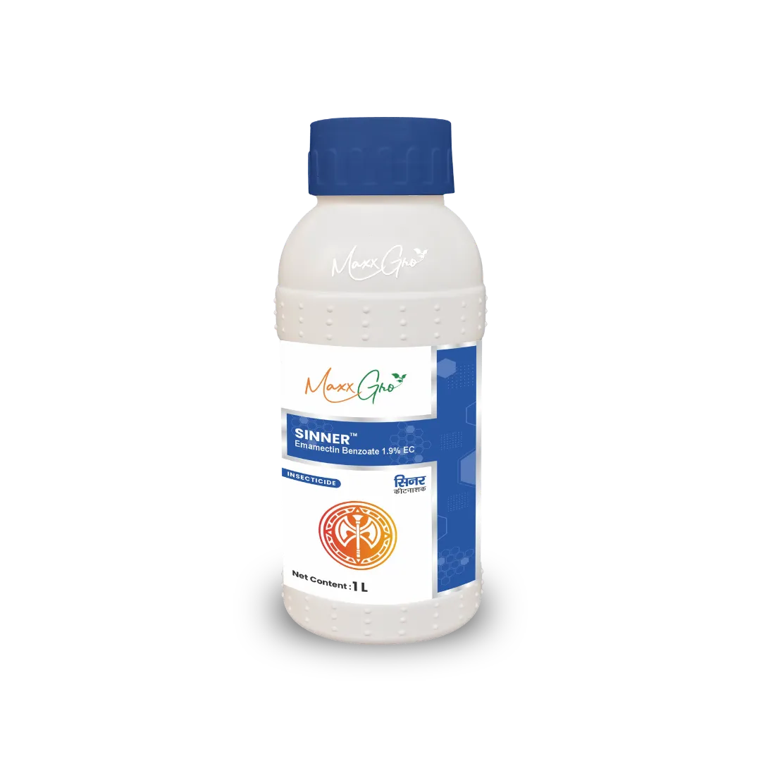 Sinner Emamectin Benzoate 1.9% EC insecticide bottle pack by MaxxGro Agrology Limited