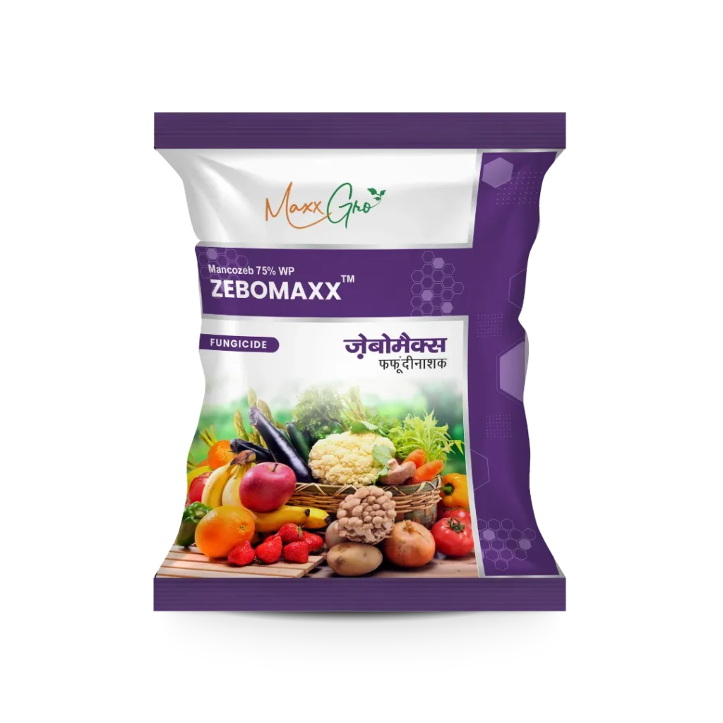 Zebomaxx Mancozeb 75% WP fungicide pouch pack by MaxxGro Agrology Limited