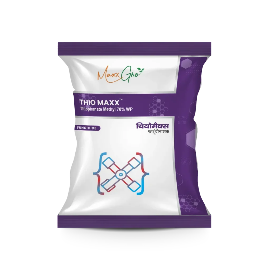 Thio Maxx Thiophanate Methyl 70% WP fungicide pouch pack by MaxxGro Agrology Limited